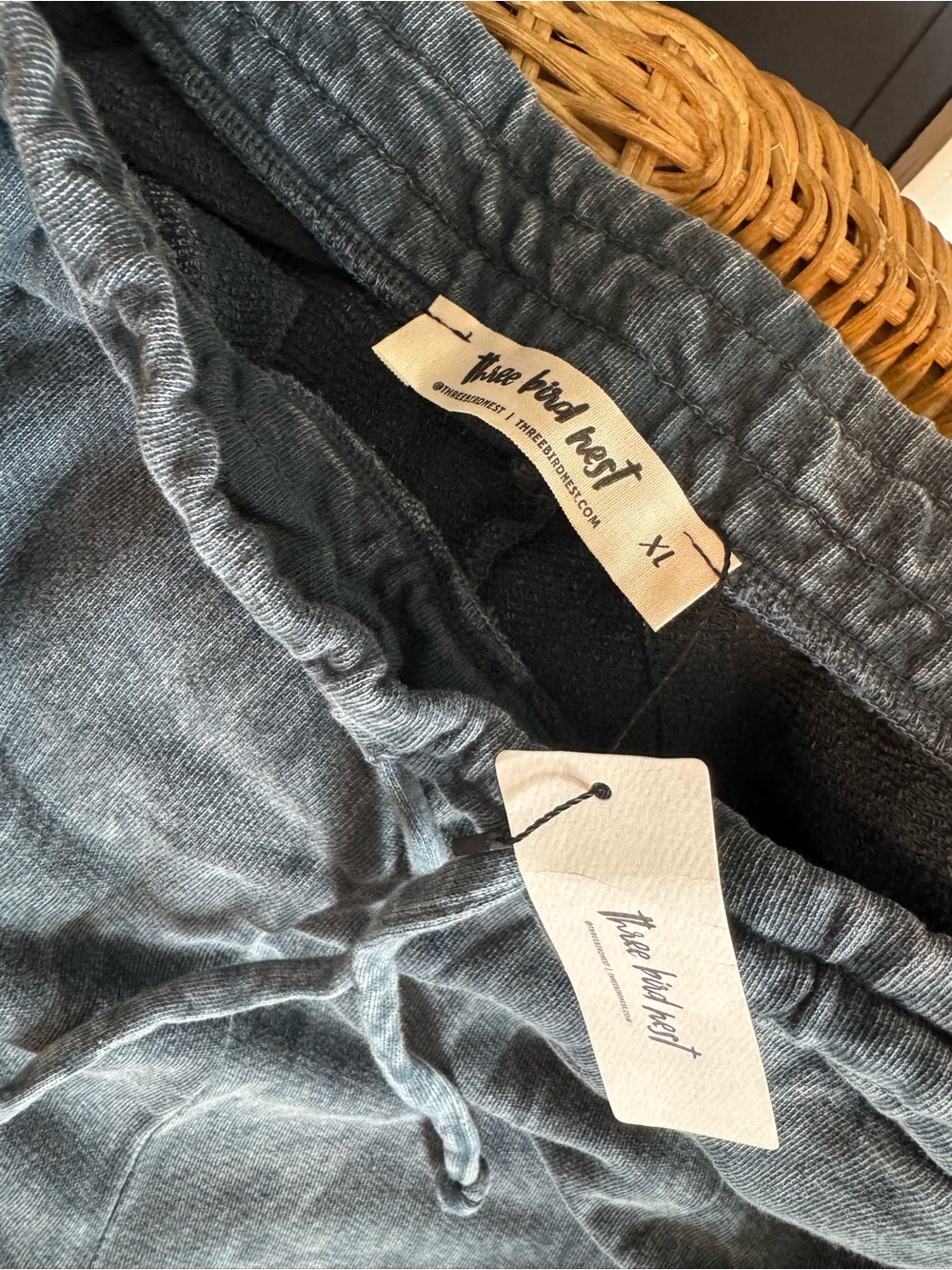 Three Birds Nest Black Washed Drawstring Pants - Picture 2 of 6